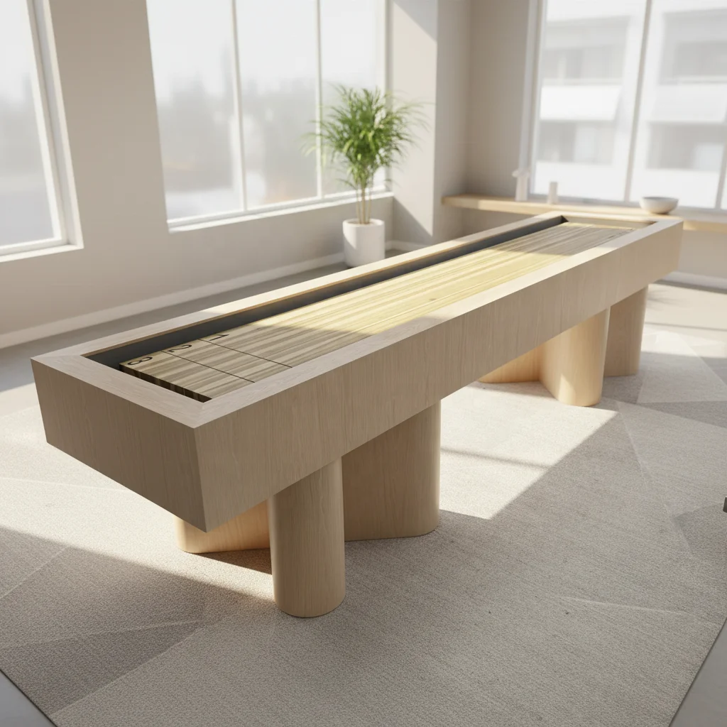 Solid Wood Shuffleboard Table, 9ft 12ft 14ft 16ft Indoor Game, Pucks and Sand Included, Professional Quality Sport Equipment