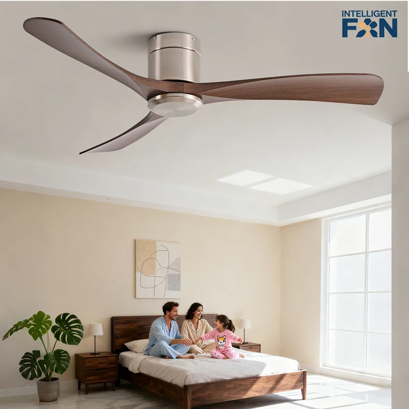 38/52/56 inch Low Floor DC Motor Ceiling Fan with Remote Control 3 Blades Quiet for Living Room Bedroom Coffee Shop Hotel Office