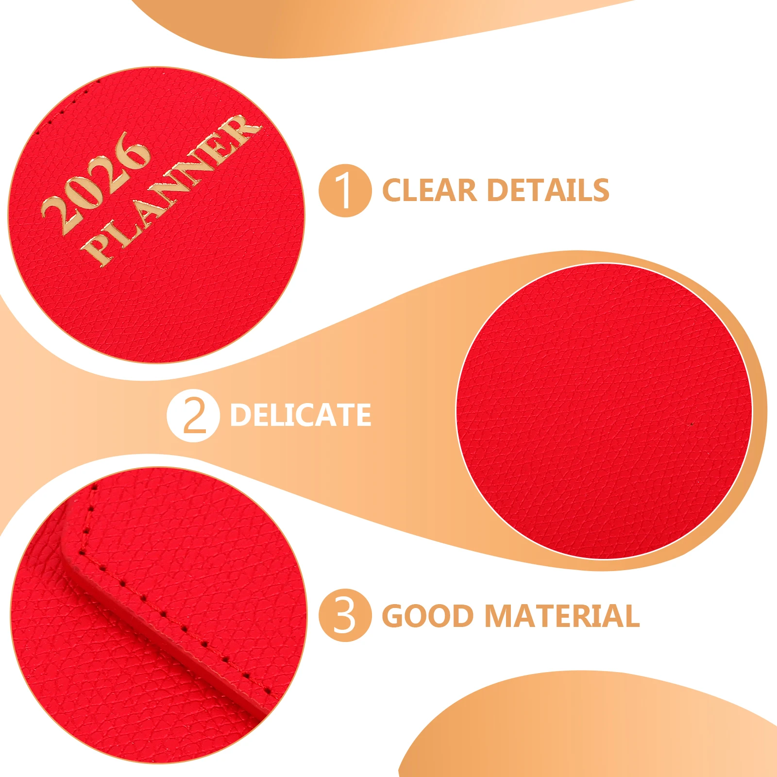 Notebook Planner Daily Schedule Academic Diary for Work Schedules Calendar Agenda Task Red Student