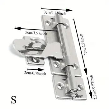 1ks hardware dveřní zámek z nerezové oceli, západka, sada visacího zámku, kartáčovaný pro zamykání dveří, okna, zásuvky, skříně 8 nejlepší prodej zámek závory hlavně - №3