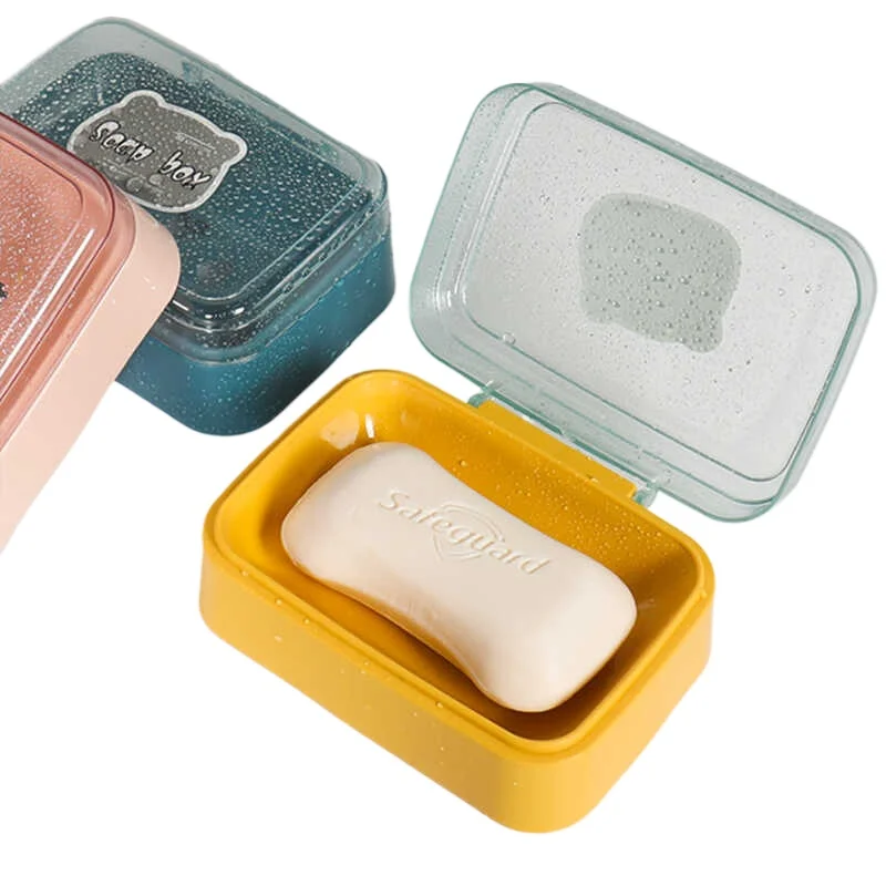 

*Portable Student Dormitory Toilet with Lid Household Bathroom Soap Box with Flip