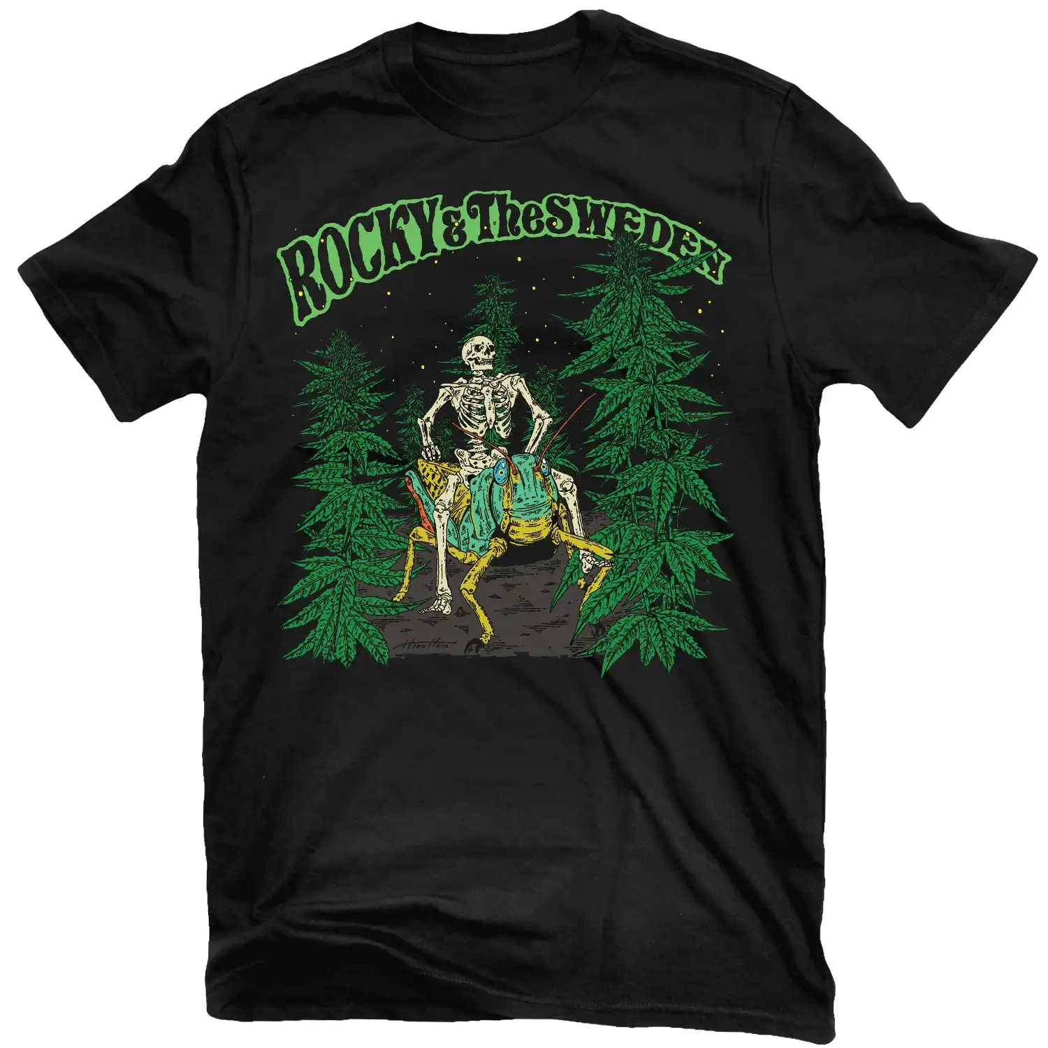 2026 Punk's Pot Head Rocky & The Sweden Rock Band Graphic Tee 100% Cotton Round Neck Casual Unisex T-shirt Summer Top