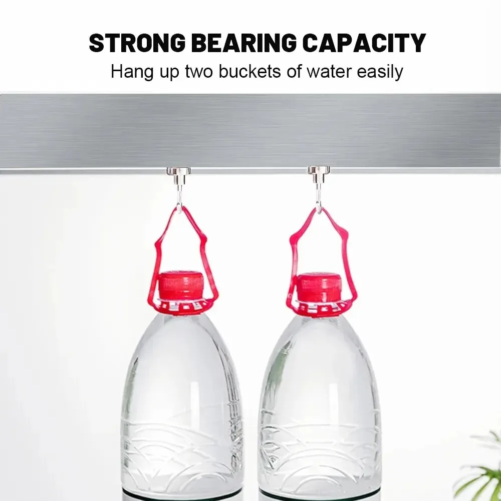 1/2/4/8 قطعة خطافات مغناطيسية قوية معدنية مثبتة على الحائط خطاف مغناطيسي عالي التحمل معطف مفتاح شماعات معلقة تخزين المطبخ والحمام المنزلي