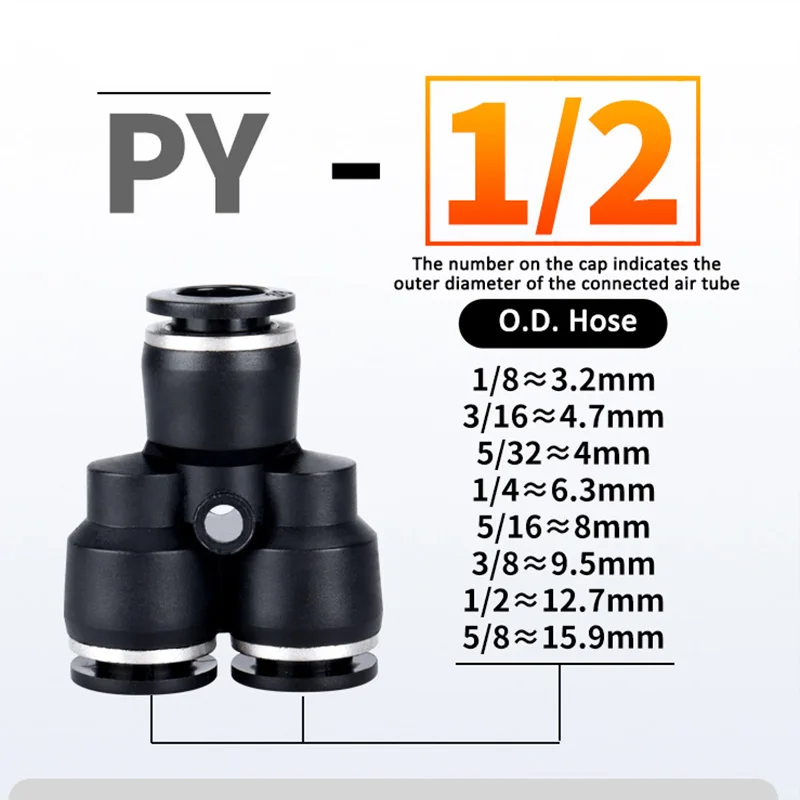 Pneumatic Hose Fitting PU PY PE PV 1/8 1/4 3/8 1/2 5/16 5/8 5/32 Air Tube Connector Quick Release Pipe Fittings