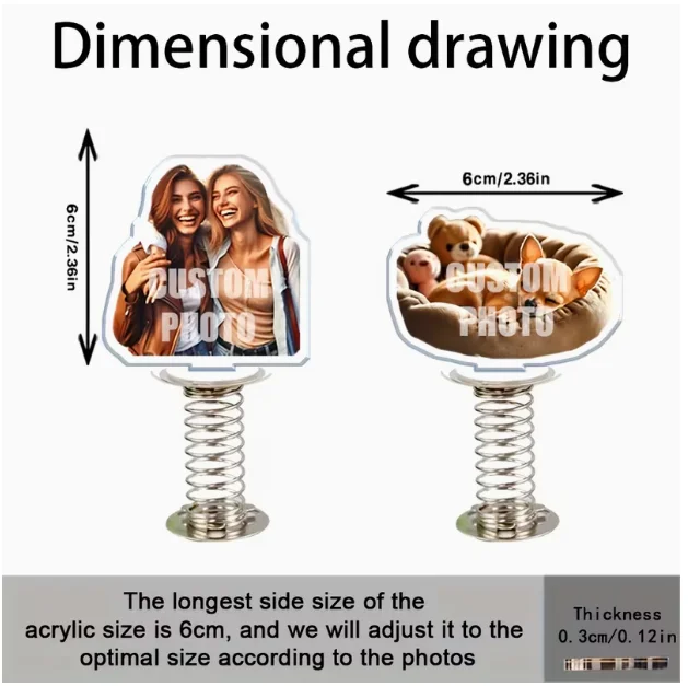 Personalized Acrylic Photo Ornament | Car Swing/Fixed Decor | Gift for Family Friends, Bedroom Living Room Table Decor view 2