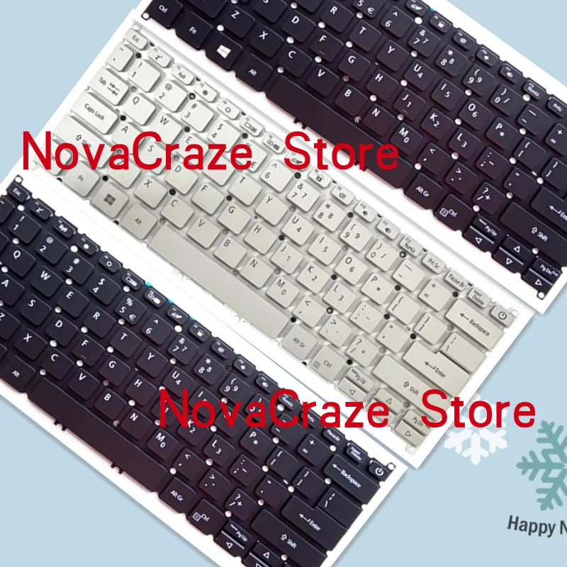 Teclado para ordenador portátil con retroiluminación/sin retroiluminación para Swift 3 SF314-41 SF314-41G SF314-43 Swift X N20C12 SFX14-41G-R4ES N20