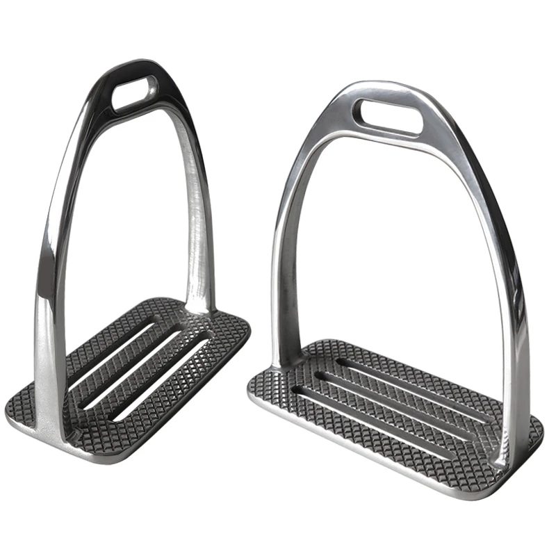 White steel safety stirrup,  rust,peeling,  foot pedal plate with anti-skid stripes, color box ST2115