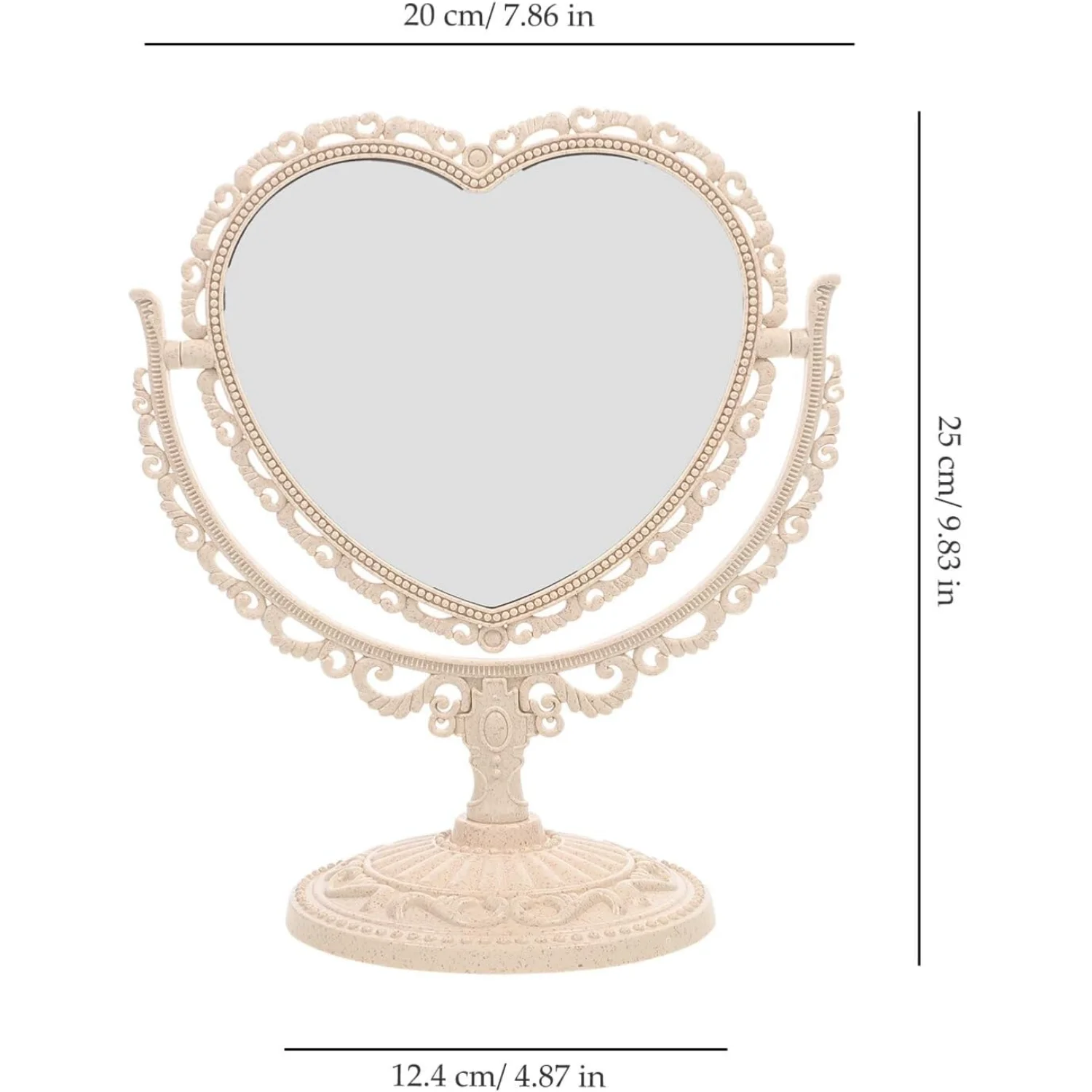 Makeup Standing Mirror Desk Desk Vanity Stool 2X Tabletop Mirror D Magnifying Heart for Detail Makeup Application Desks Desk Mir