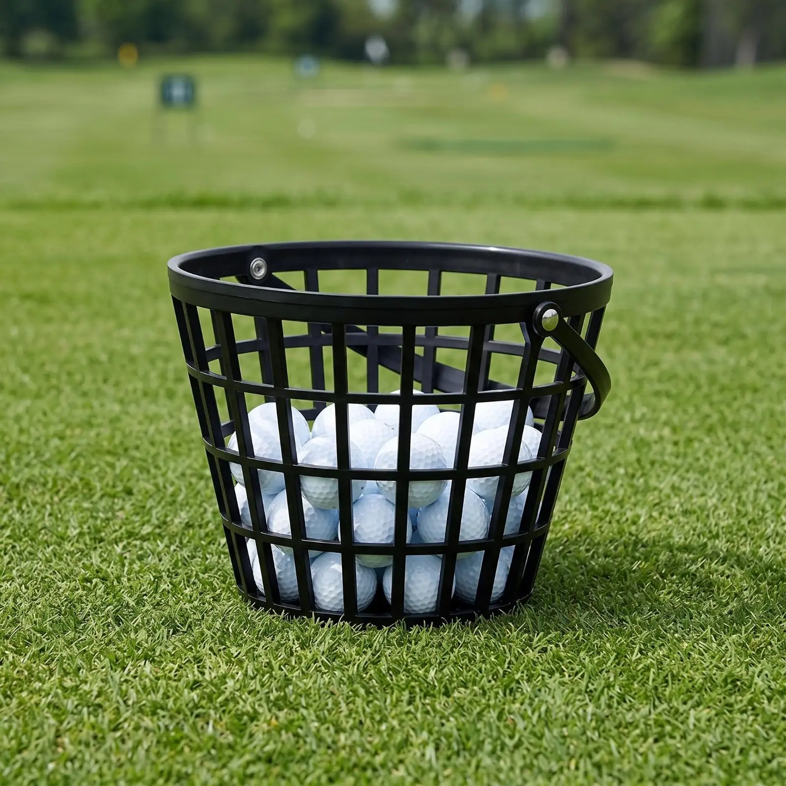 Golf Ball Storage Bucket for Driving Range Practice PP Plastic Durable Open Top with Carry Handle