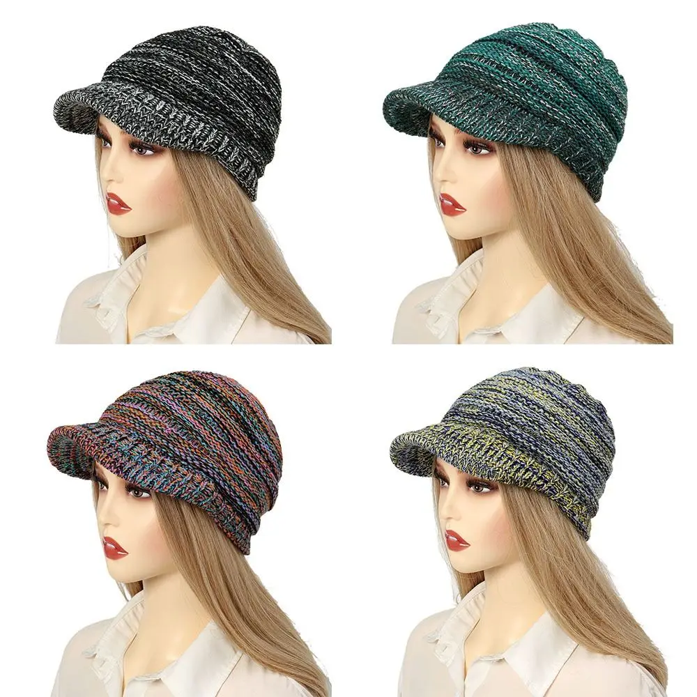 Acrylic fiber Colorful Hair Money Brim Pullover Hat New Thickened Ear Protection Ear Warmers Cap Warm Thermal Thick Cap Winter