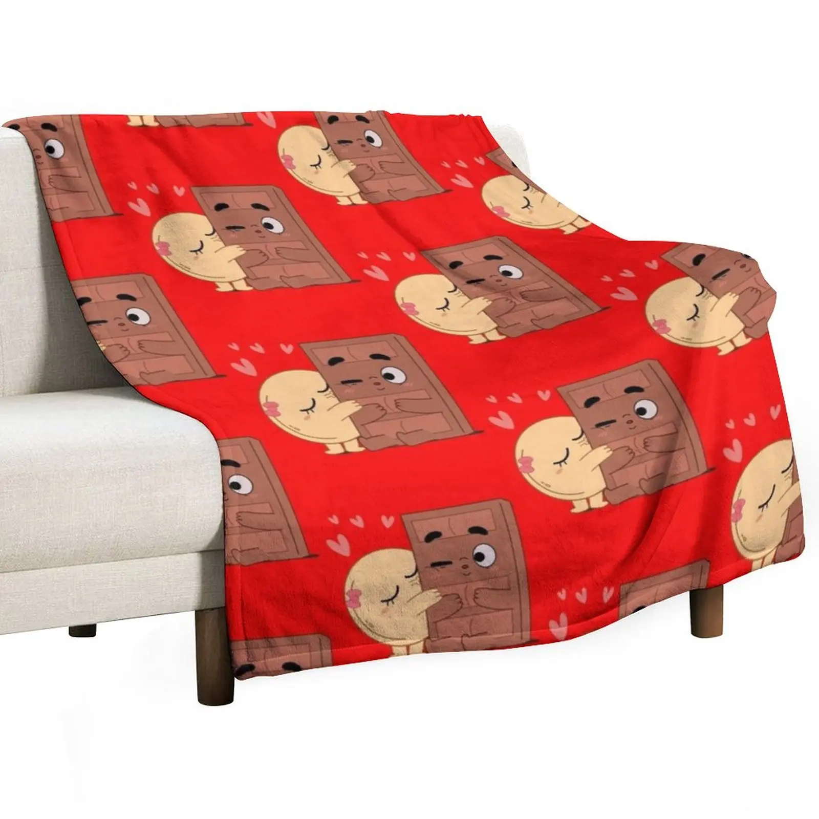 Sweet Kisses Choco Pancake Valentines Couples Love Throw Blanket Flannels Thins Thermals For Travel Beach Heavy Blankets