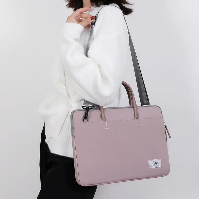 Minimalist Korean Business Laptop Shoulder Bag 13 14 15 15.6 16 Inch Portable Commuter Briefcase Large Capacity Document Handbag