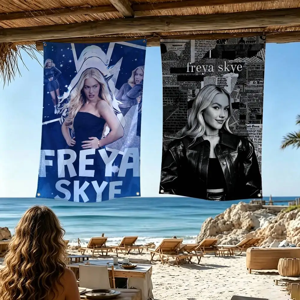 F-Freya Skye Singer World  Flags for Bedrooms Home Decor Items Outdoor Decors Garage Decoration Flaga