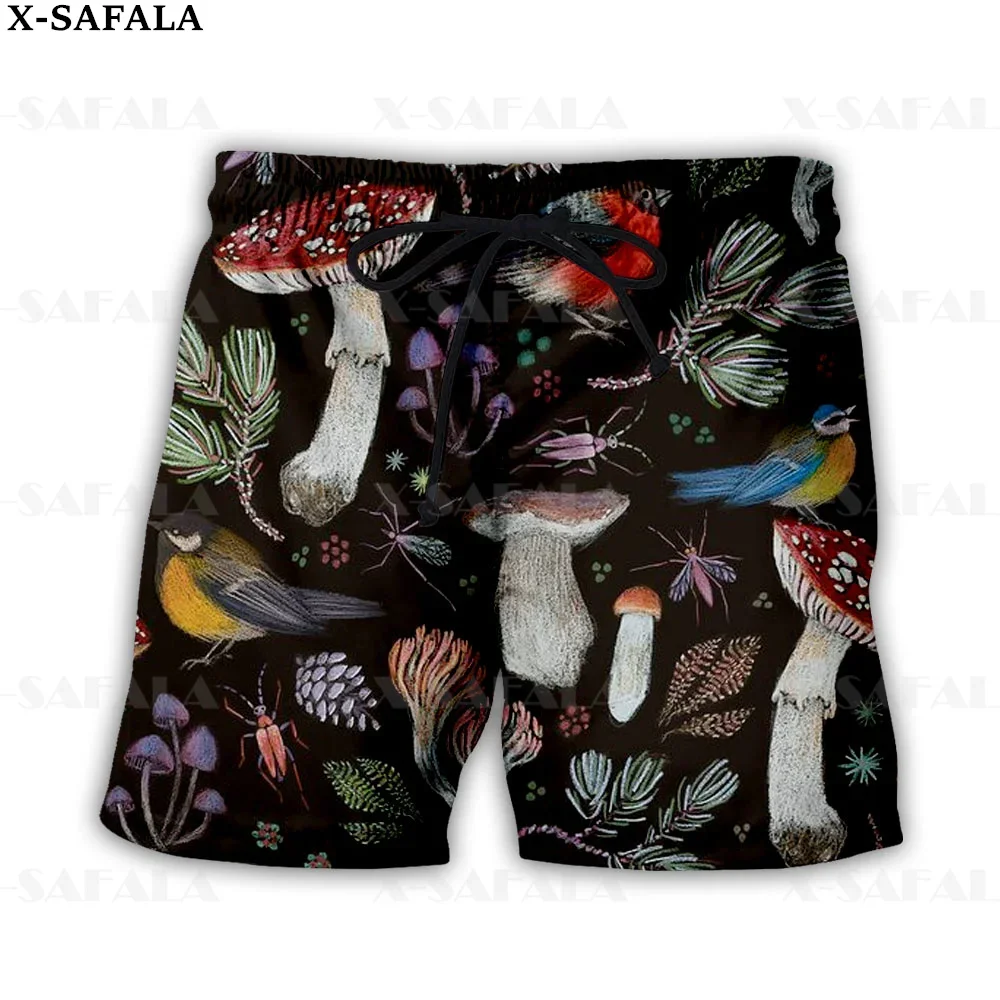 Trippy Psychedelic Mushroom 3D Print Mens BoardShorts Shorts Elastic Waist Shorts Summer Beach Harajuku Casual Drawstring-6