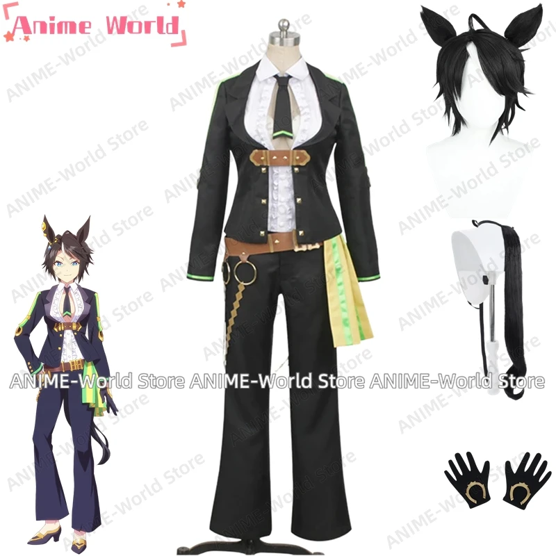 《Tamaño personalizado》Juego Anime Uma Musume Pretty Derby Fuji Kiseki Disfraz de cosplay Halloween Carnaval Ropa de fiesta Uniforme ﻿ Orejas de peluca