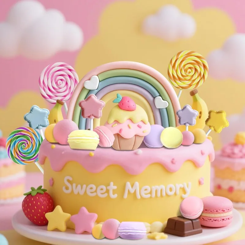 25pcs Candyland Cake Toppers Girls Birthday Party Decoration Lollipop Cake Cupcake Sweet One Cake Topper - view 6
