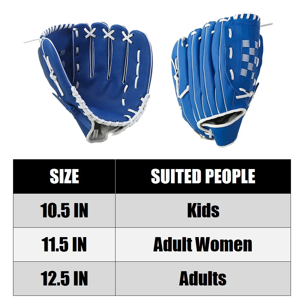 10.5/11.5/12.5 بوصة قفاز بيسبول رياضي خارجي للأطفال الشباب البالغين اليد اليسرى ممارسة البيسبول قفاز للرياضة في الهواء الطلق