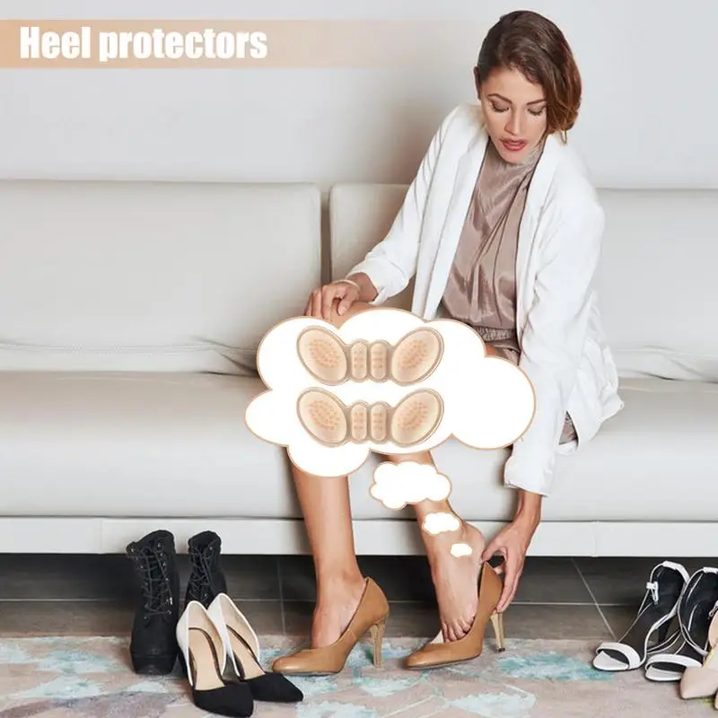 Heel Pads For Shoes 2pcs Anti-SlipBack Heel Cushion Pads Heel Inserts Comfortable Heel Liner Heel Grips Reusable Shoe Heel