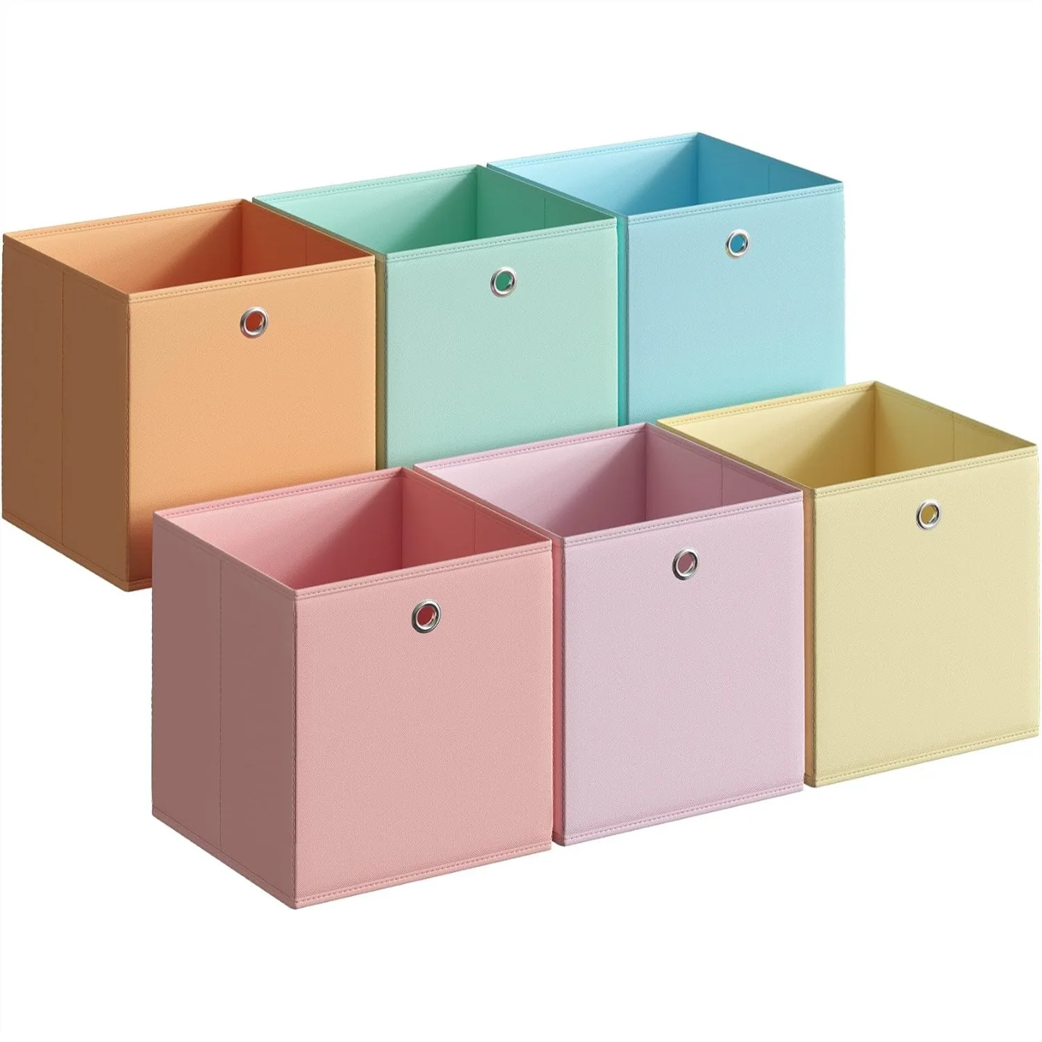 

Colorful Fabric Storage Cubes Set of 6, Foldable Odorless Storage Bins for Shelf and Closet Organizing, 10.2 x 10.2 x 11 Inches