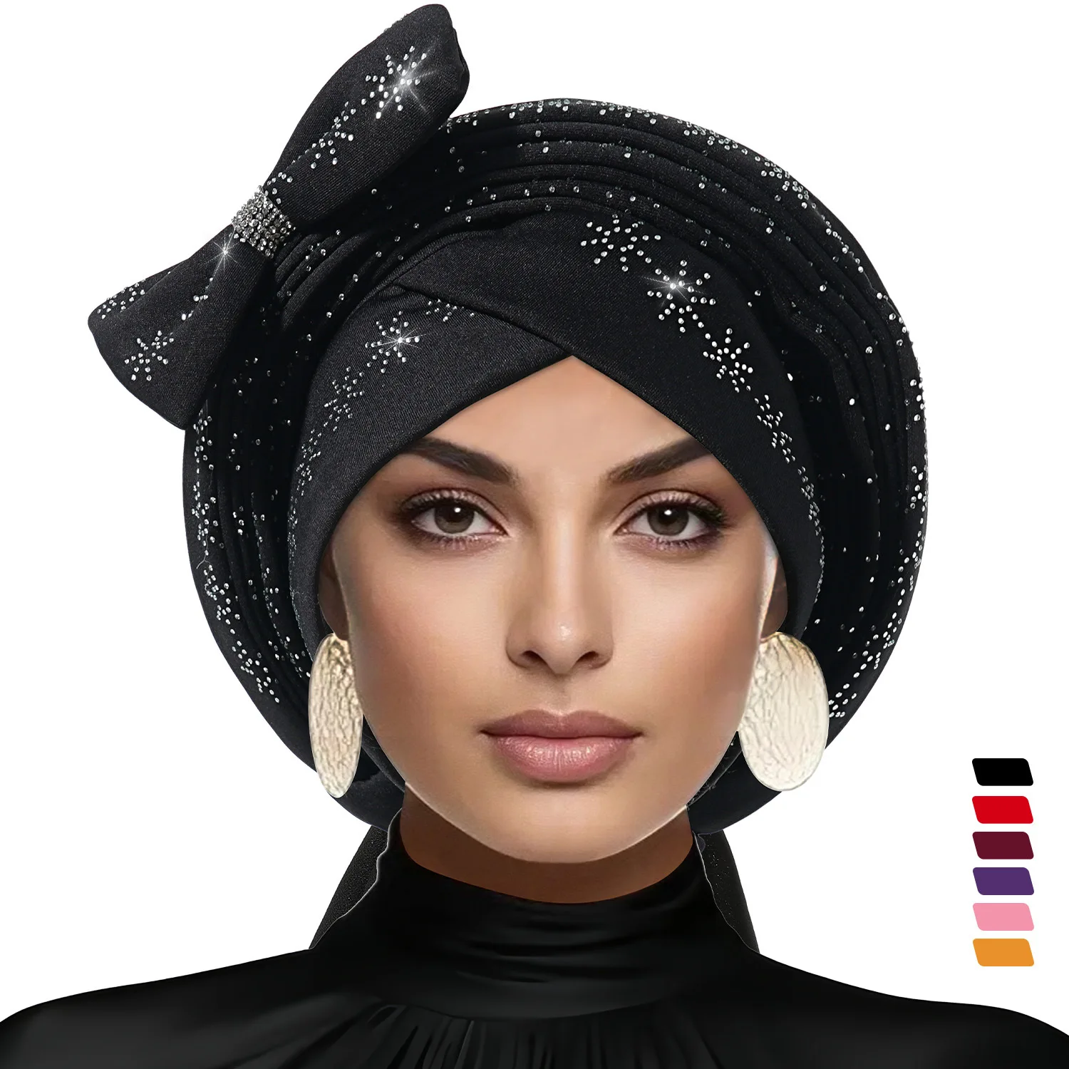 

Dimoands Bowknot Turban Cap for Women Muslim Hijab Bonnet Head Wrap Nigeria Wedding Party Geles African Auto Gele Headties Scarf