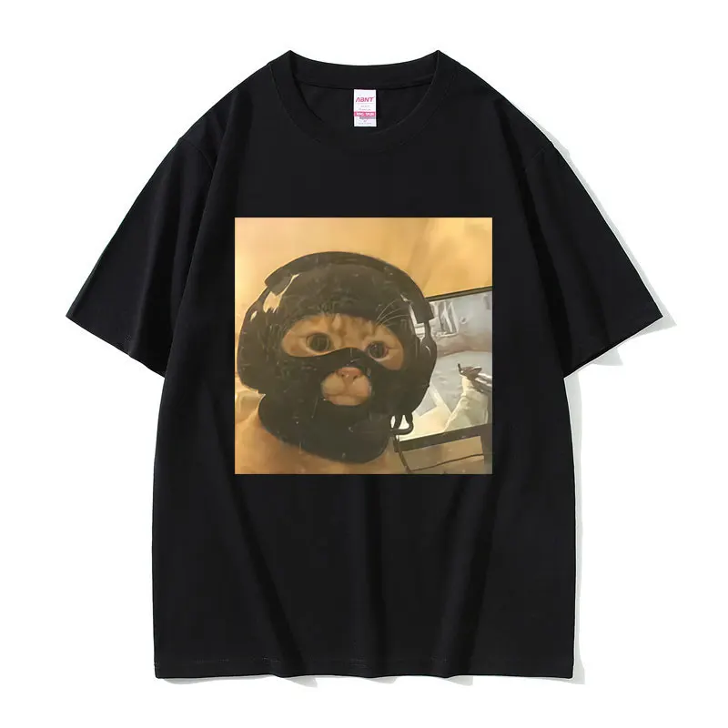 

Gamer Cat Funny Meme T-shirt Men Women Fashion Oversized Streetwear Unisex Casual Humor T Shirts Male Cotton Short Sleeve Tshirt