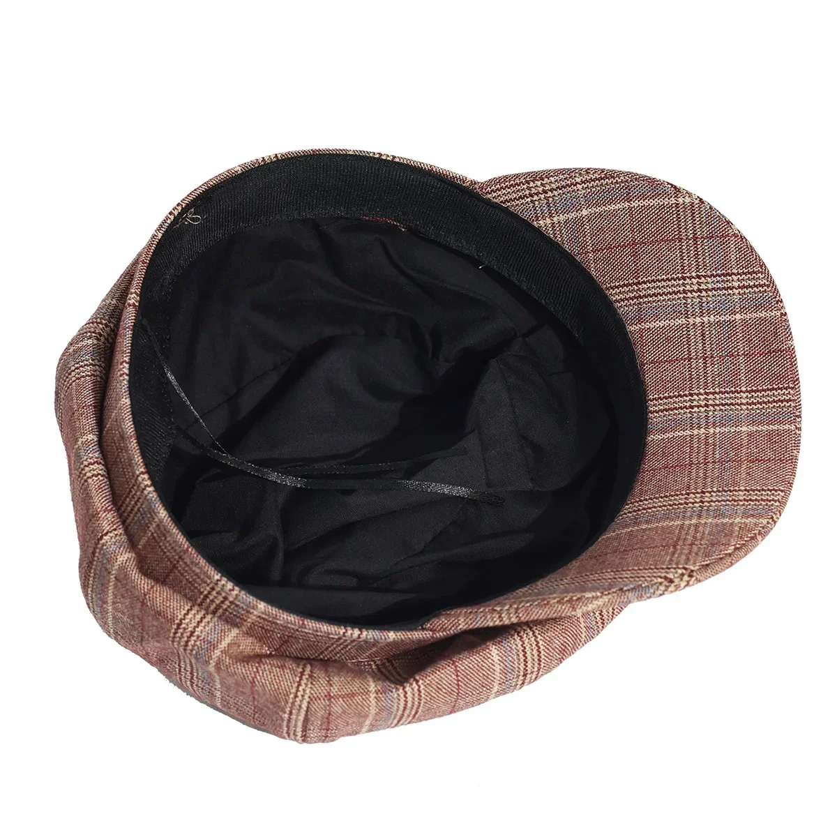 2023 Retro Plaid Splicing Beret Wool Octagonal Cap Warm Newsboy Cap Street Painter Hat Retro Forward Cap England Plaid Hat