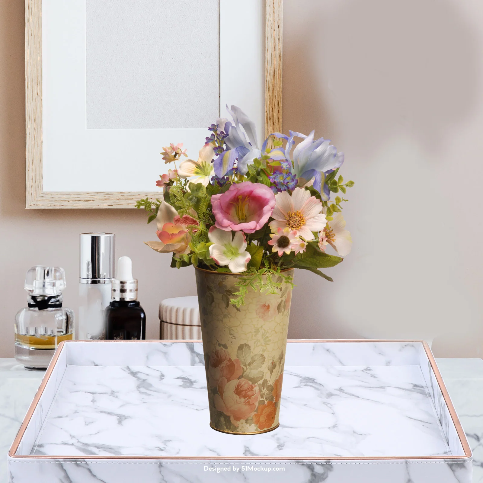 

Marble Pattern Tray Bathroom Storage Plate Jewelry Organizer Desktop Display Multi-Purpose Elegant Sundries Holder