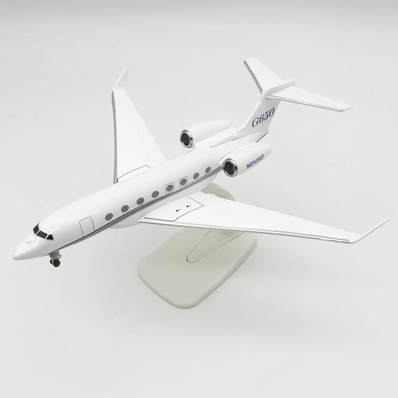 20cm Gulfstream G650 Aircraft Model Replica Alloy Material Jet Plane Model Simulation Aviation Collectible gift For Aviation Fan