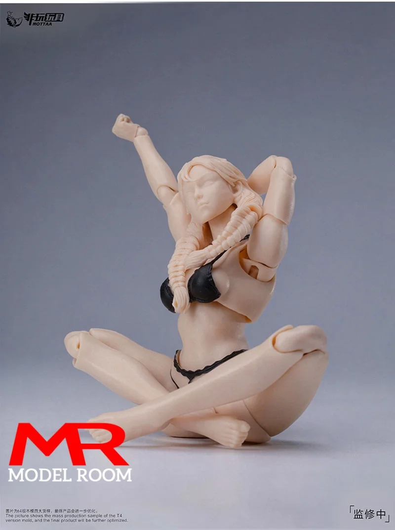 Notaman NT-04 1/12 Scale Female Super Flexible Joint Body 16cm Girl White Yellow Action Figure Articulated Body with Head Sculpt