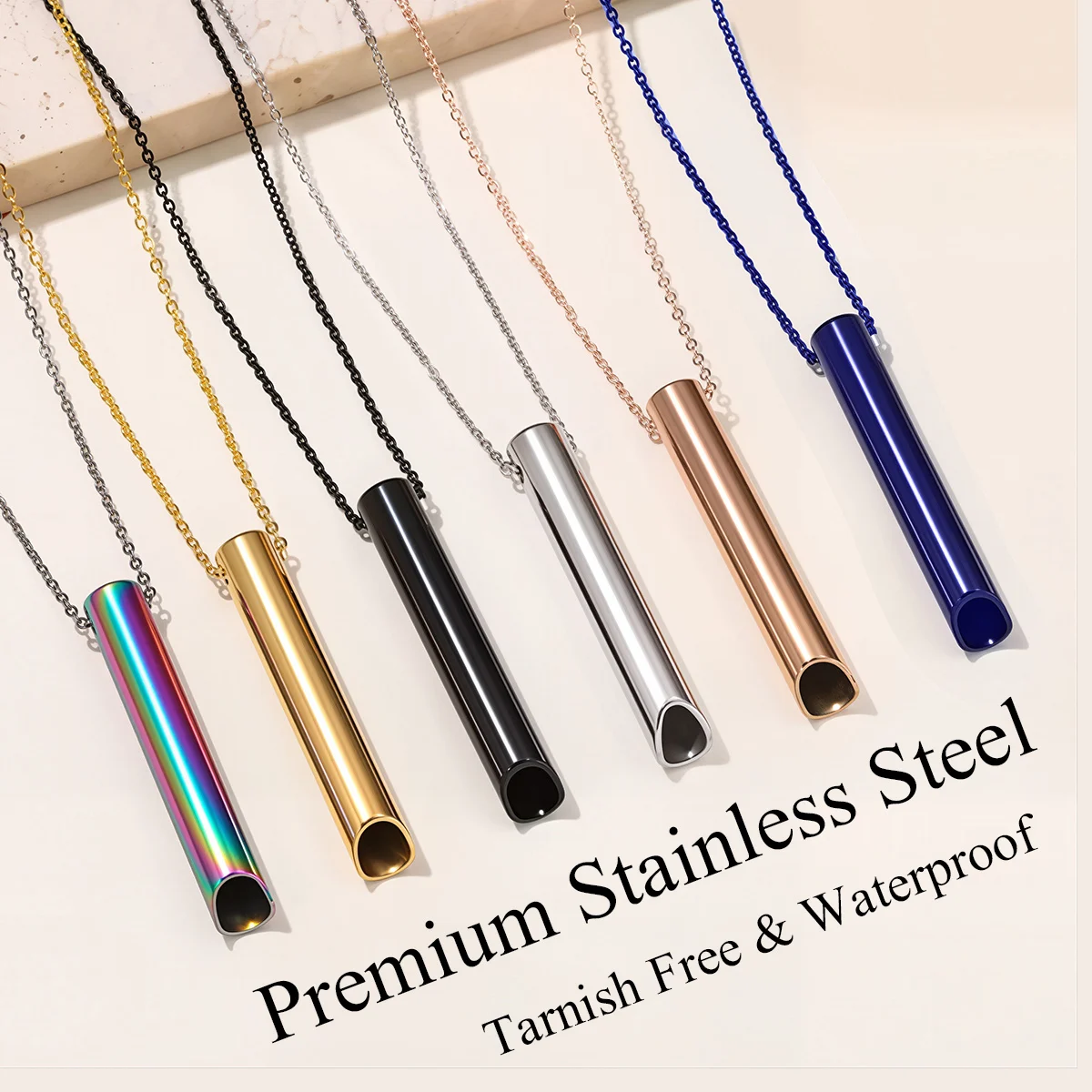 528Hz Healing Frequency Necklace Stainless Steel Mindful Breathing Pendant for Anxiety Stress Relief Yoga Meditation Gift