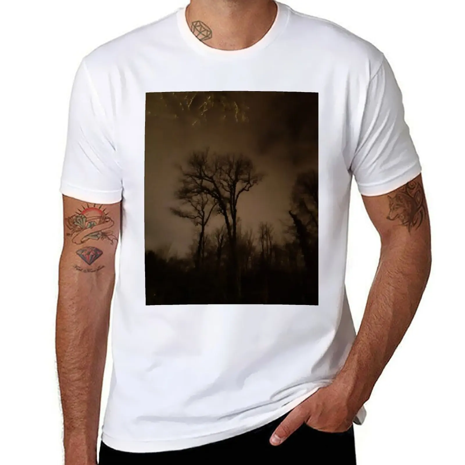 

Memory of Early Morning Trees T-Shirt t shirts for man pack cotton t shirts cotton 100% T-Shirt
