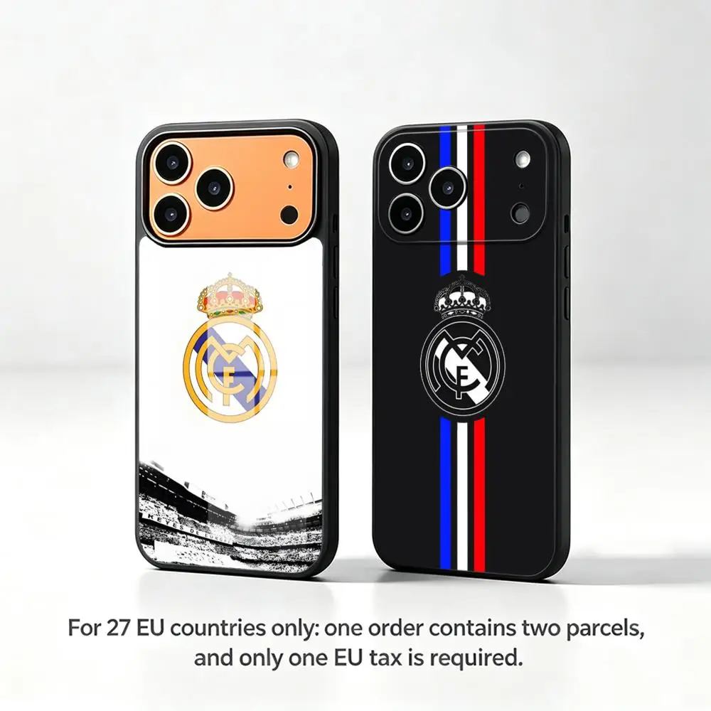 Real-FC-MadridS Handyhülle für iPhone 17 Pro Max 16 Plus 15 Pro 14 Pro Max Weiche Silikon-PC+TPU-Rückabdeckung
