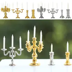 1:12 Scale Dollhouse Candle Holder Miniature Candlestick Doll Accessories Playing House Scene Model Photo Props Kidds Toy Gift