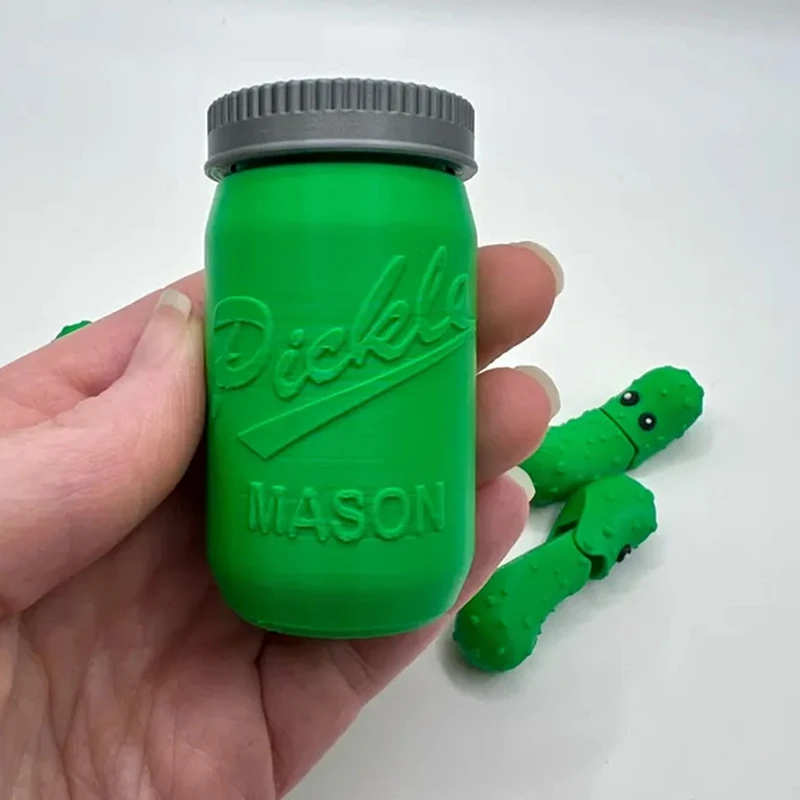 3D Printing Emotional Cucumber Figurines Mystery Pickle Jar Ornaments Funny Positive Energy Cucumber Gift Home Office Decoration - view 3