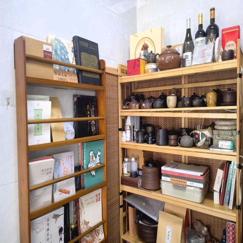 

Solid Wood Bookshelf Ultra-Thin Multi-Layer, Space Saving Storage Organizer for Small Rooms, Narrow Slot Kids Picture Book Rack