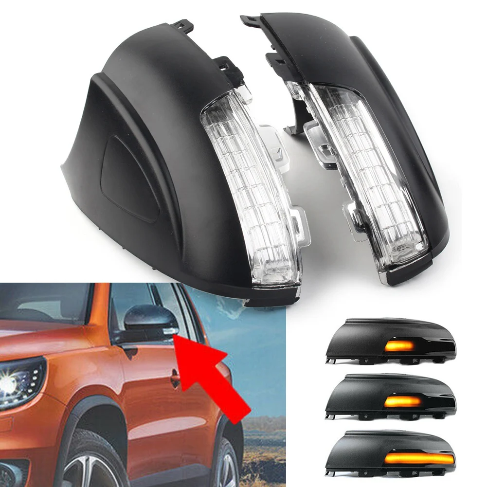 Luz de señal de giro del espejo retrovisor lateral del coche, lámpara para Tiguan 2008-2016 Sharan 2011-2016, 5N0949101B 5N0949102B