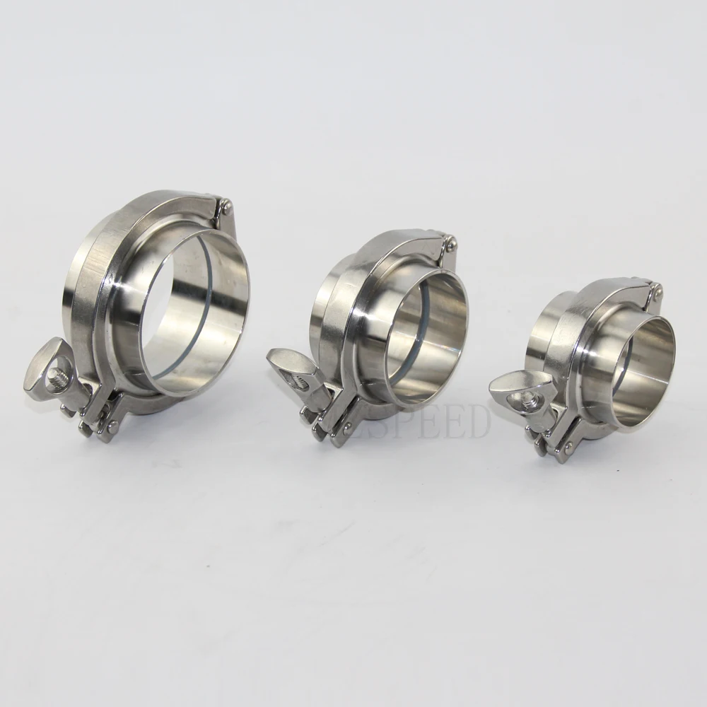 

Нержавеющая сталь SUS SS 304, трикомплект, санитарный фланцевый трубный сварной наконечник + тройной зажим + комплект прокладок из ПТФЭ или силикона