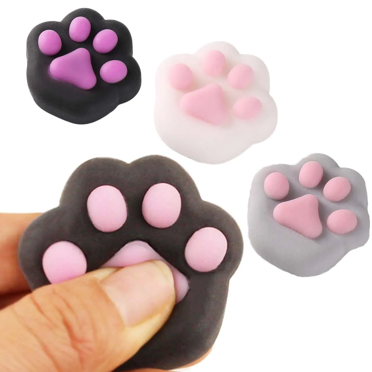 

Mini Cat Paw Squeeze Toy for Kids Adults Silicone Pinch Decompression Toy Cute Plush TPR Fidget Sensory Toys Gift