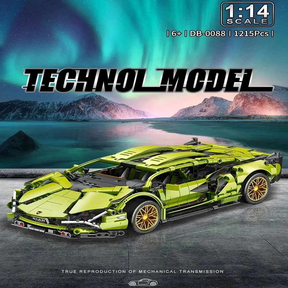 

Kbox 1:14 Supercar Building Block Model - 1280PCS Large-Scale Block Toy, Men's Stress-Relief Gift for Festivals