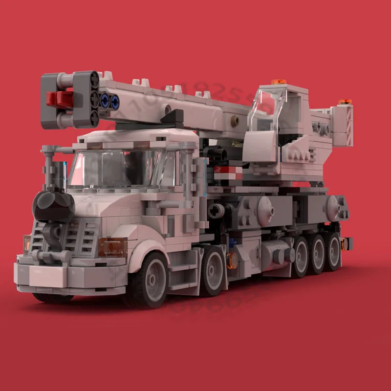 738 ELEMENTÓW Transportowy Samochód Ciężki Żuraw Budowlany MOC Personalizowany Modułowy Zestaw Klocków Prosty Edukacyjny Zrób To Sam Prezent na Festiwal