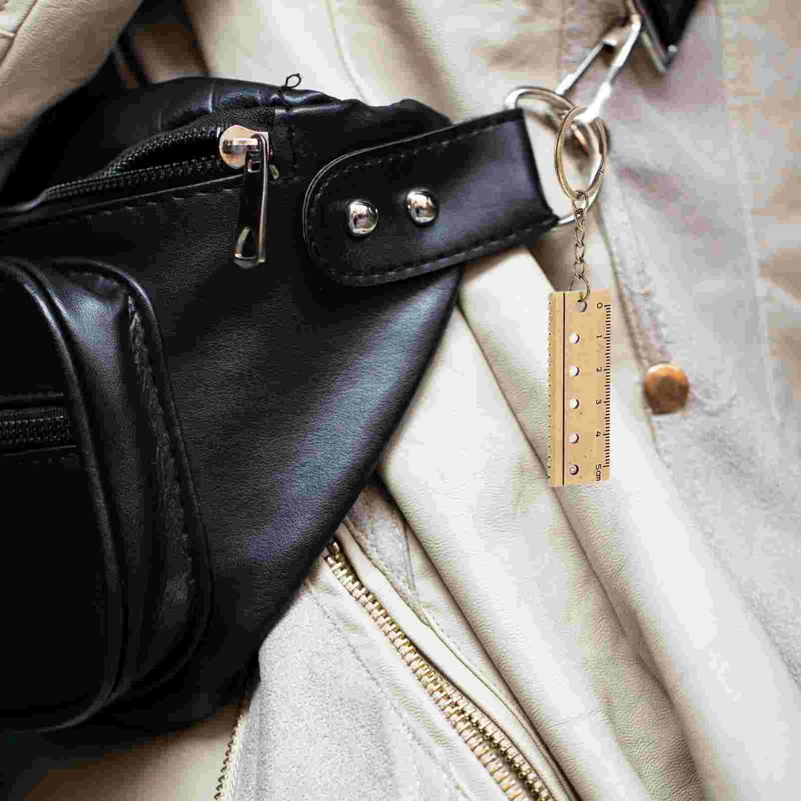 2 Pcs Caliper Keychain Measuring Vernier Gadget Holder Mini Pendant Small Tiny Charm Portable Ruler for Travel