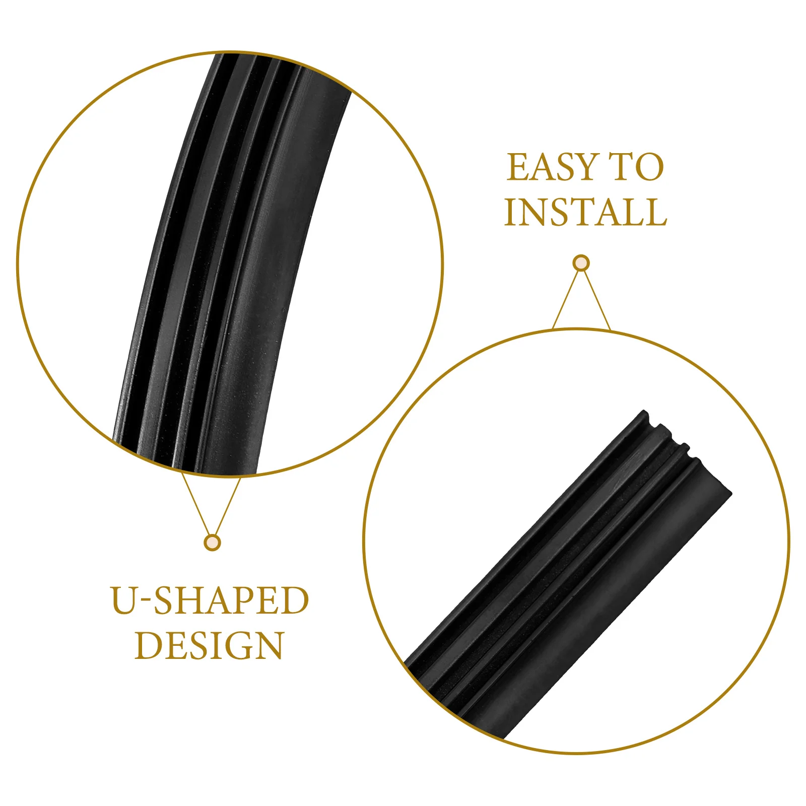 

2pcs Windshield Wiper Blades Refills U-Shaped 6Mm Rubber Strip Replacement Wear-Resistant Wiper Refill For Boneless Wipers Easy