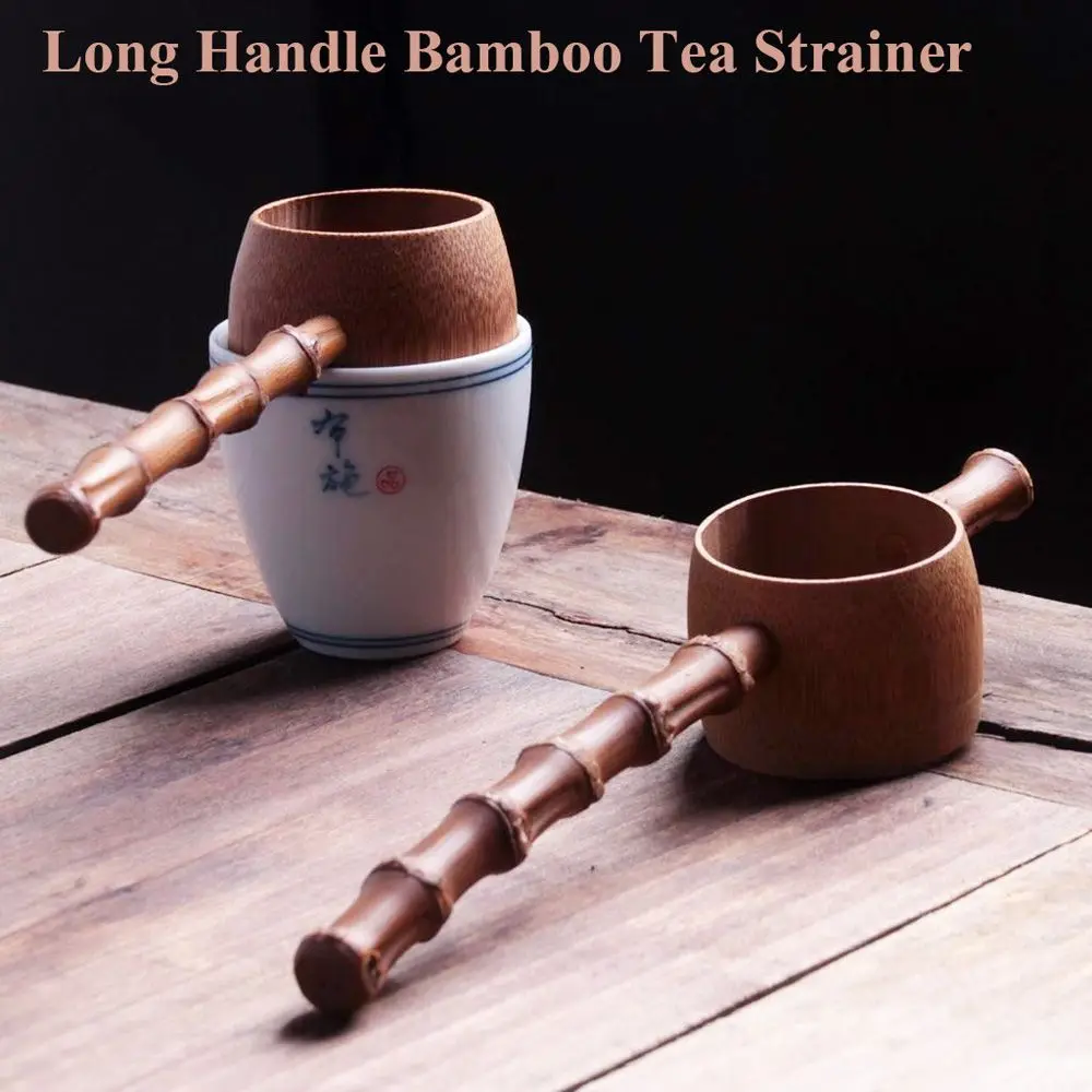 

Natural Creative Teahouse Home Accessories Crafts Chinese Tea Filter Colander Bamboo Strainer Infuser