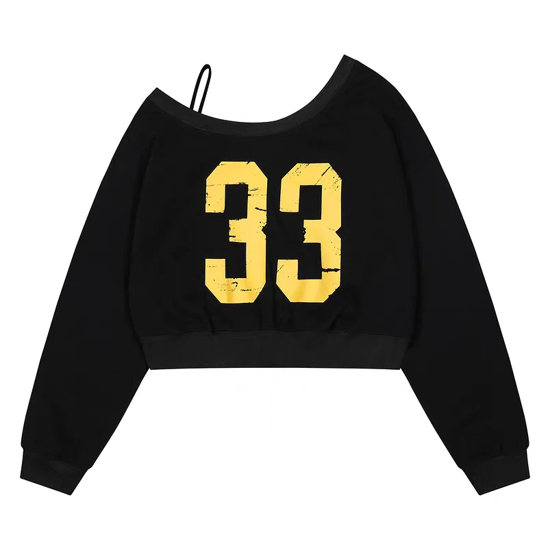 

Sexy American ort oulder Strap Design Hoodie Women's Loose Casual Long Sve Top Comfortable Streetwear Sle Autumn Clo...