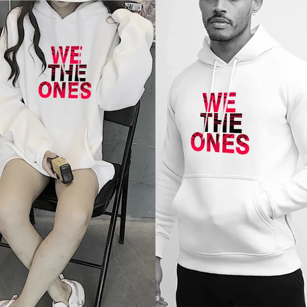 White The Bloodline We The Ones Hoodie Casual Hoodies Sweatshirts Men's Top Solid Color Hoodies Sweatshirt Male