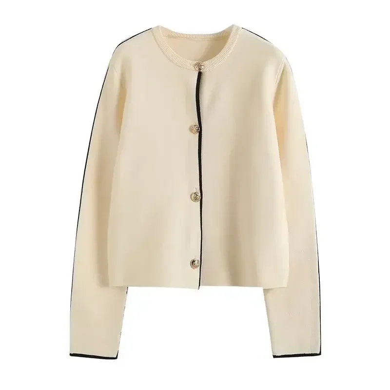 

Women's 2023 Fashion Is Decorated With Exquisite Button Line Design Cardigan Sweater Retro Long-sleeved Coat Chic Top.