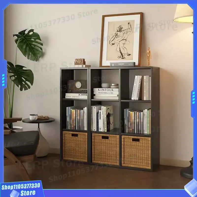 Modern Grid Storage Cabinet for Living Room Home Office Display Shelf Strong Load Bearing Furniture Decorative Locker Unit