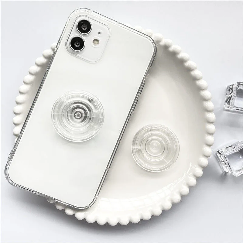 Transparent Folding Expanding Lazy Bracket Mobile Phone Stand Grips Holders Blank Silicone Hard Griptok For Iphone Huawei Xiaomi