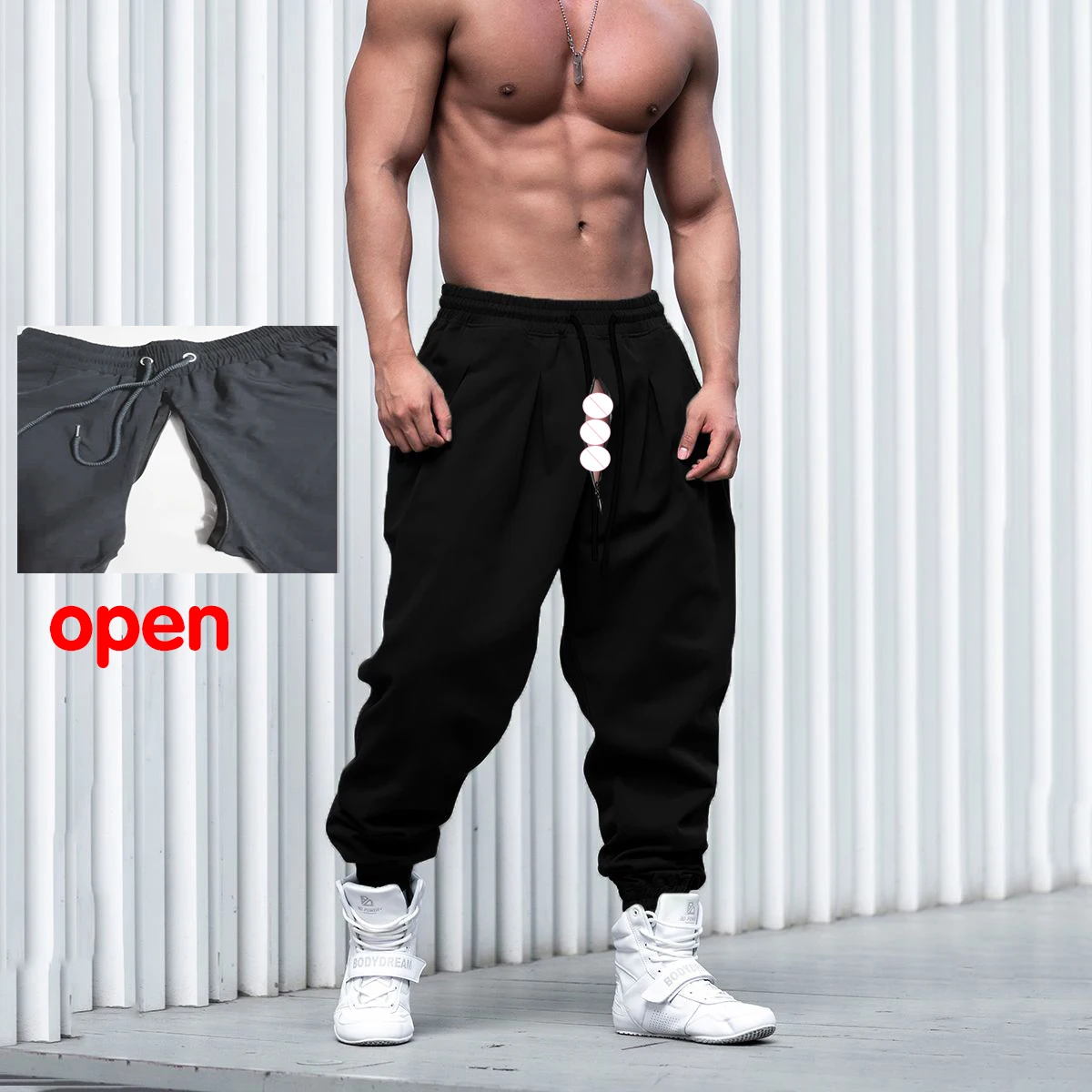 

Invisible Open Crotch Outdoor Sex Tapered Jogger Sweatpants Harem Sport Trousers Men's Gym Baggy Casual Track Pants Streetwear