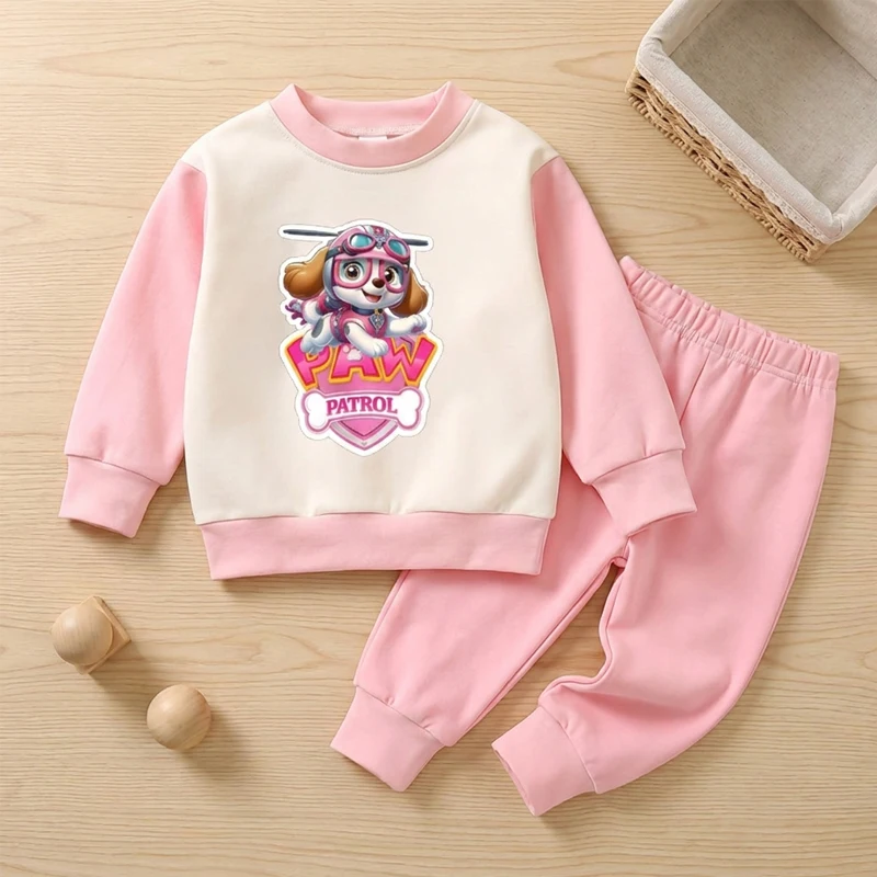New Cartoon Printed Girls Warm Comfy Soft Pijamas Sets Autumn and Winter Kids Casual Home Clothing Set Child Sleepwears